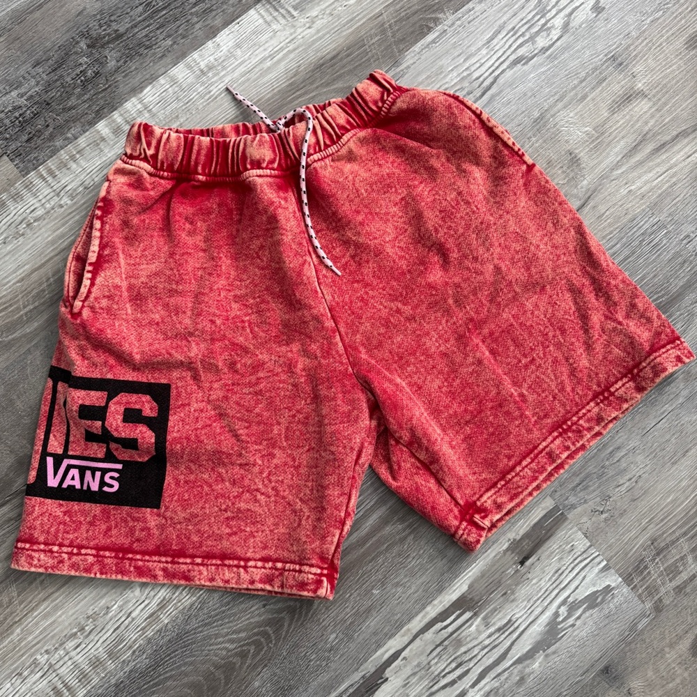 Aries x Vans Vault Red Acid Wash Heavy Cotton Shorts Graphic Streetwear Medium